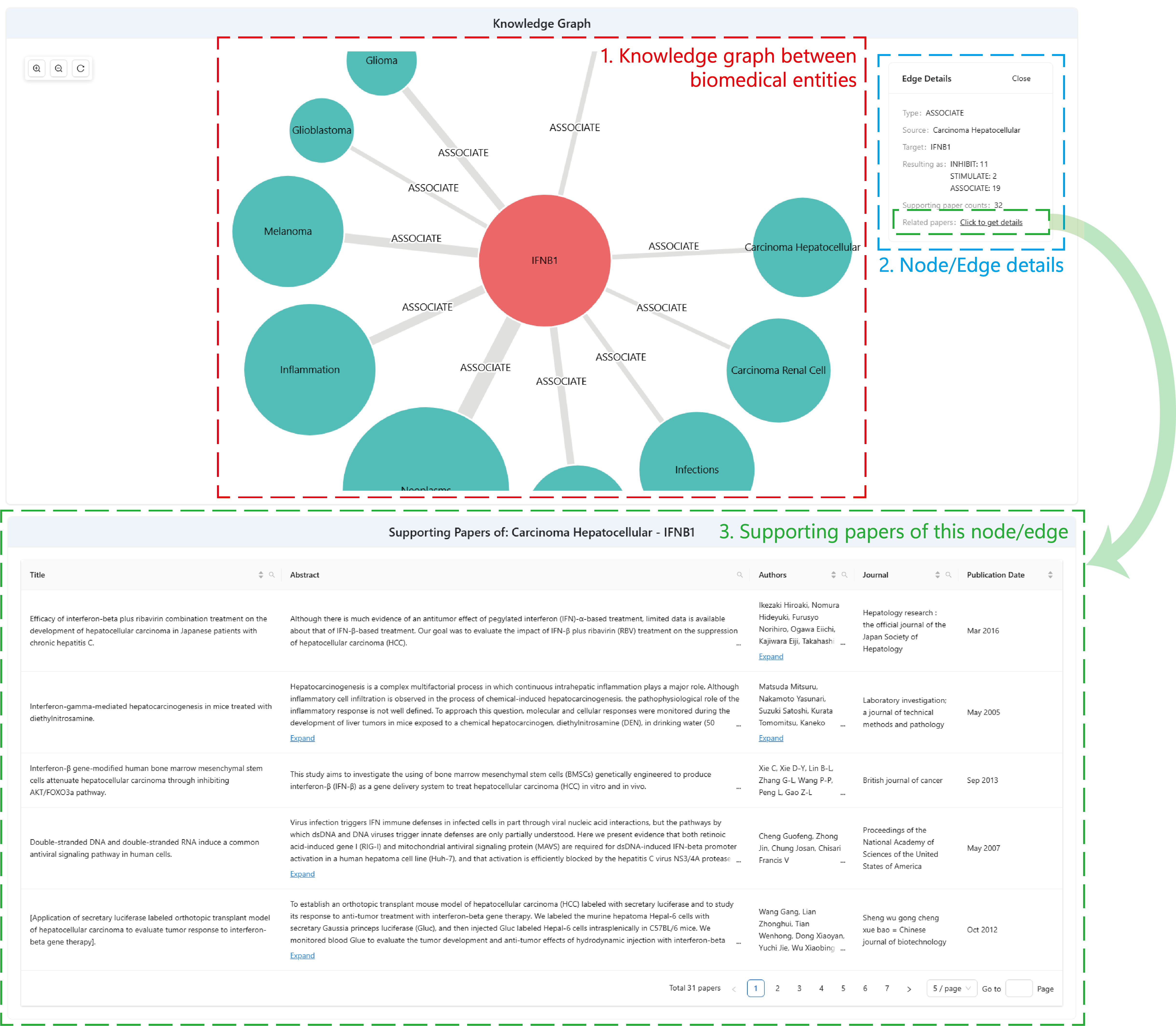 Antitumor knowledge graph nodes